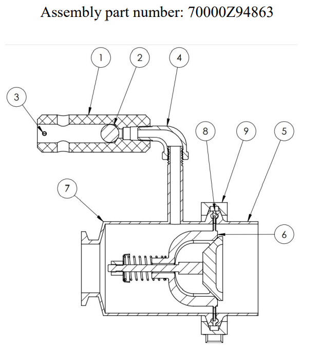 gas flow instrument assembly illustration