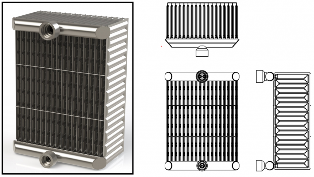 cooling plate bank with illustration on its different sides