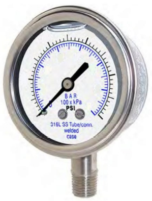 Bottom mounted Mini Pressure Gauges (1/8” NPT)